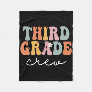 Dritte Klasse Crew Retro Groovy Vintage Erster Tag Fleecedecke