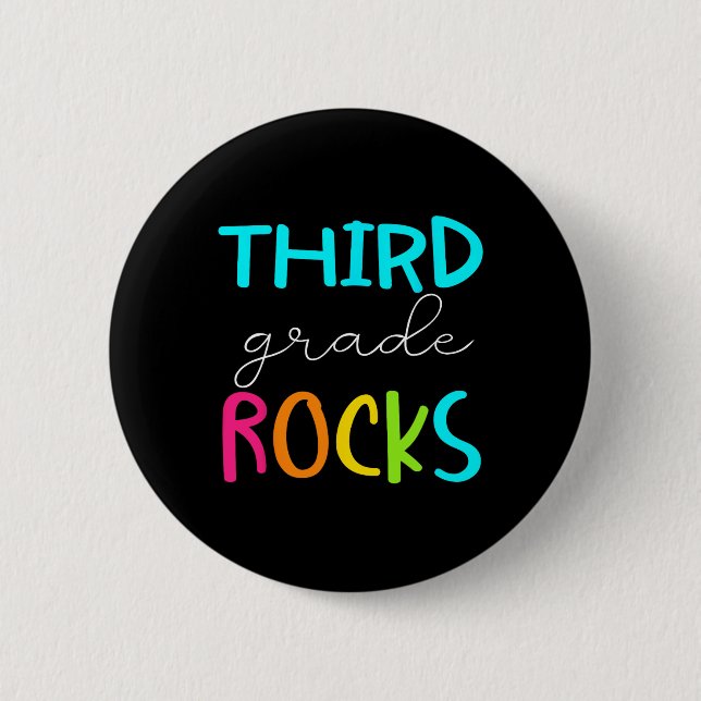 Dritte Klasse Rocks Team Lehrer der 3. Klasse  Button (Vorderseite)