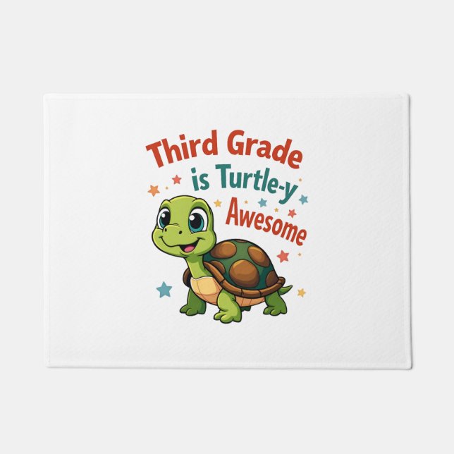 Dritte Klasse Turtle-y Großartig 3. Klasse Zurück  Fußmatte (Vorderseite)