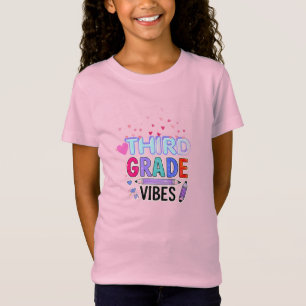 Dritte Klasse Vibes Cute Zurück zur Schule Mädchen T-Shirt