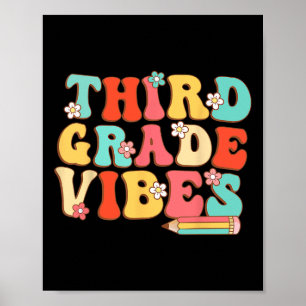 Dritte Klasse Vibes Retro Groovy - 3. Klasse Zurüc Poster