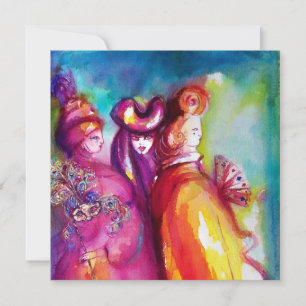 DRITTE MASK Maskerade Ball, goldgelb blau Ankündigung