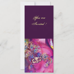 DRITTE MASKEN-Maskenball, gold rot gelb blau Einladung