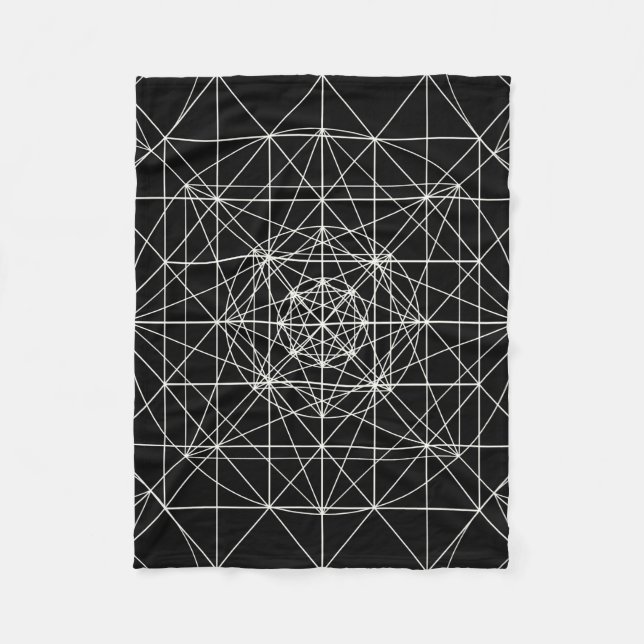 Dritte Mass-/Kristalltempel-heilige Geometrie Fleecedecke (Vorderseite)