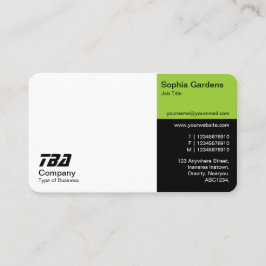 Dritte: Weiß, Mars Grün und Schwarz Visitenkarte