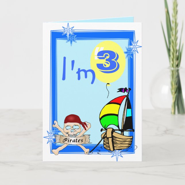 Dritter Geburtstag Karte (Vorderseite)