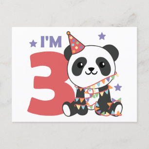 Dritter Geburtstag Panda Für Kinder 3 Jahre Postka Postkarte