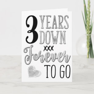 Dritter Jahrestag, 3., 3., 3 Jahre für immer Karte
