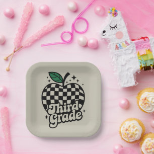 Dritter Lehrer der dritten Klasse zurück zur Schul Pappteller