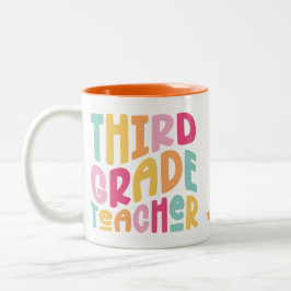 Dritter Lehrer | Farbige Typografie Zweifarbige Tasse