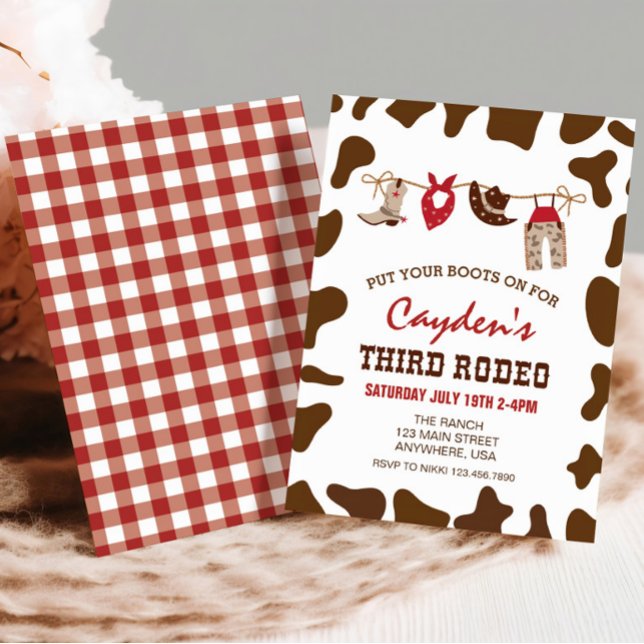 Dritter Rodeo Western Cowboy 3. Geburtstag Einladung (Von Creator hochgeladen)