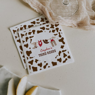 Dritter Rodeo Western Cowboy 3. Geburtstag Serviette