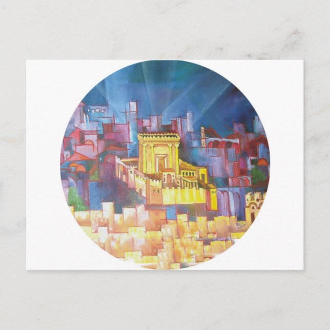 Dritter Tempel von Jerusalem Postkarte (Vorderseite)