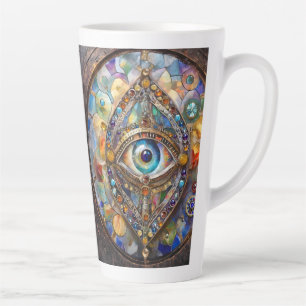 Drittes Auge auf Bleiglas und Bronze Milchtasse