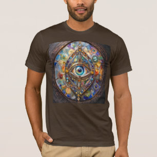 Drittes Auge auf Bleiglas und Bronze T-Shirt