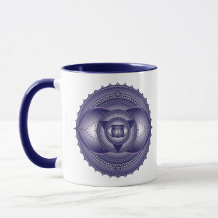 Drittes Auge Chakra Mandala Zwei-Tonen-Tasse Tasse