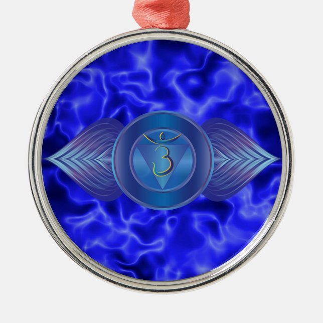 Drittes Auge Chakra Verzierungen Silbernes Ornament (Vorne)