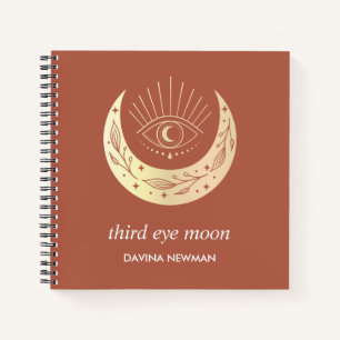 Drittes Auge Halbmond Boho Monogramm Notizbuch