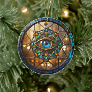 Drittes Auge Landhausstil Bullauge Fenster Keramik Ornament