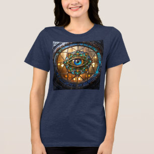 Drittes Auge Landhausstil Bullauge Fenster Tri-Blend Shirt