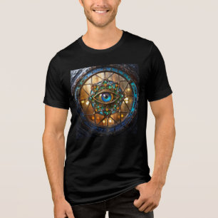 Drittes Auge Landhausstil Bullauge Fenster Tri-Blend Shirt