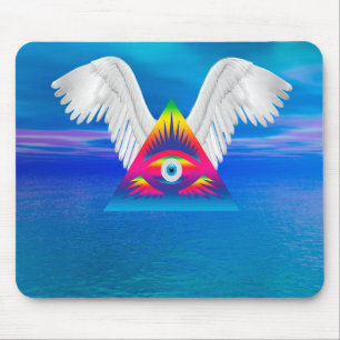 Drittes Auge mit Flügeln Mousepad