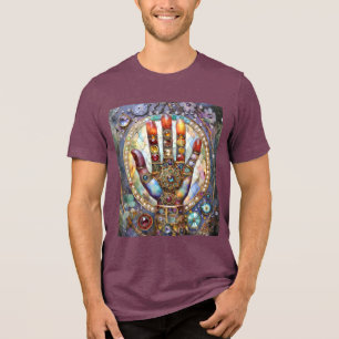 Drittes Auge Mystisches Palm Tri-Blend Shirt