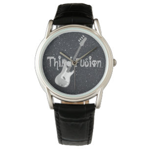 Drittes Fusions-Bass-Gitarren-Schwarzes Armbanduhr