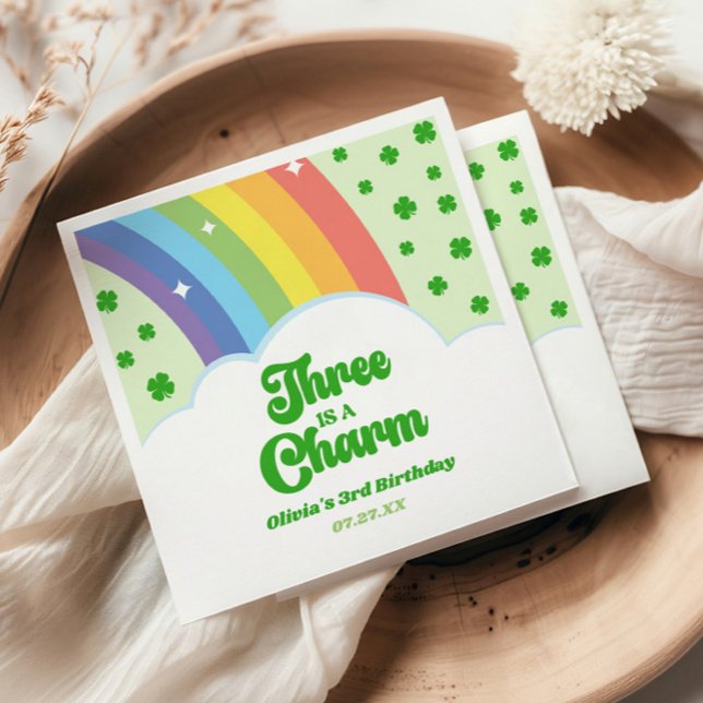 Drittes Geburtstags-Party: Charm Rainbow Serviette (Von Creator hochgeladen)