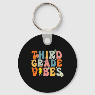 Drittes Klassenvibes-Shirt 3. Retro Zurück zur Sch Schlüsselanhänger