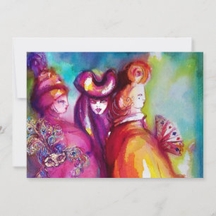 DRITTES MASKEN-Masqueradenball, gold rot gelb blau Ankündigung