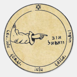 Drittes Pentagramm des Mondes Runder Aufkleber