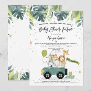 Drive by Baby Dusche Einladung Safari Baby Dusche