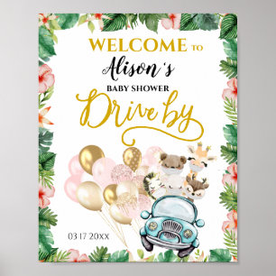 Drive by Baby Dusche WELCOME POSTER Safari Freunde