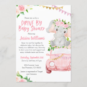 Drive by Baby Shower Einladung für Kindermädchen