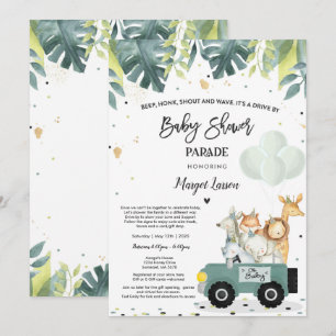 Drive by Baby Shower Einladung Safari Baby Dusche