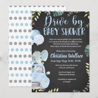 Drive by Baby Shower Einladungen für Jungen