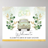 Drive-By-Baby-Shower-Parade Grünes Gold Willkommen