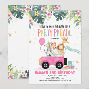 Drive By Birthday Parade Einladung Safari Party