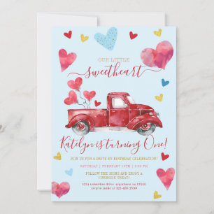 Drive By Blue Valentine Hearts Boy Birthday Einladung