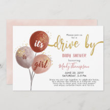 Drive by Blush Ballon und Glitzern Babydusche