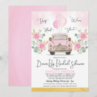 Drive-By-Brautjungfernpink Floral Vintage-Auto