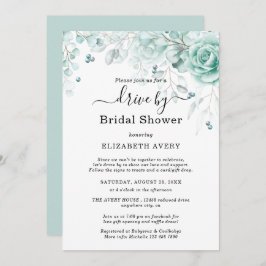 Drive By Brautparty Türkis und Salbei Grüntöne Einladung