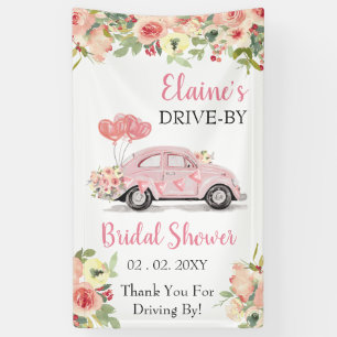 Drive By Floral Pink Drive-Through-Dusche Banner
