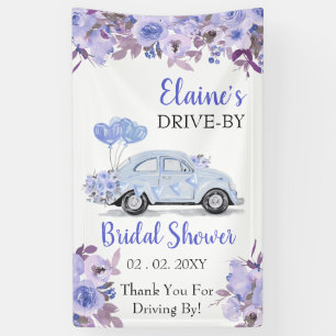 Drive-By-Florales-Blaues-Drive-Through-Duschbad Banner