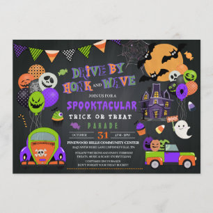 Drive by Halloween Trick oder Treat Parade Einladung