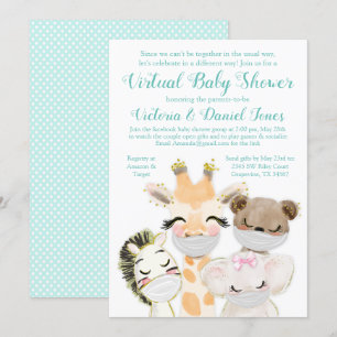 Drive-By-Mail-Baby-Shower-Baby-Tiermasken Einladung