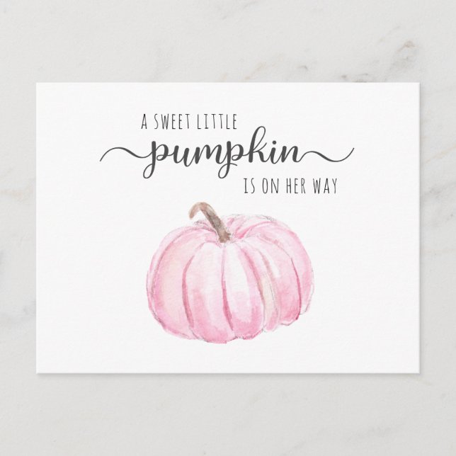 Drive by Pumpkin Pink Wasserfarbe Kindermädchen Du Einladungspostkarte (Vorderseite)