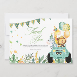 Drive By Safari Geburtstagsparade Danke Karte