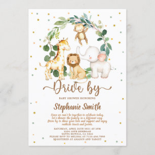 Drive By Safari Jungle Boy Baby Dusche Einladung